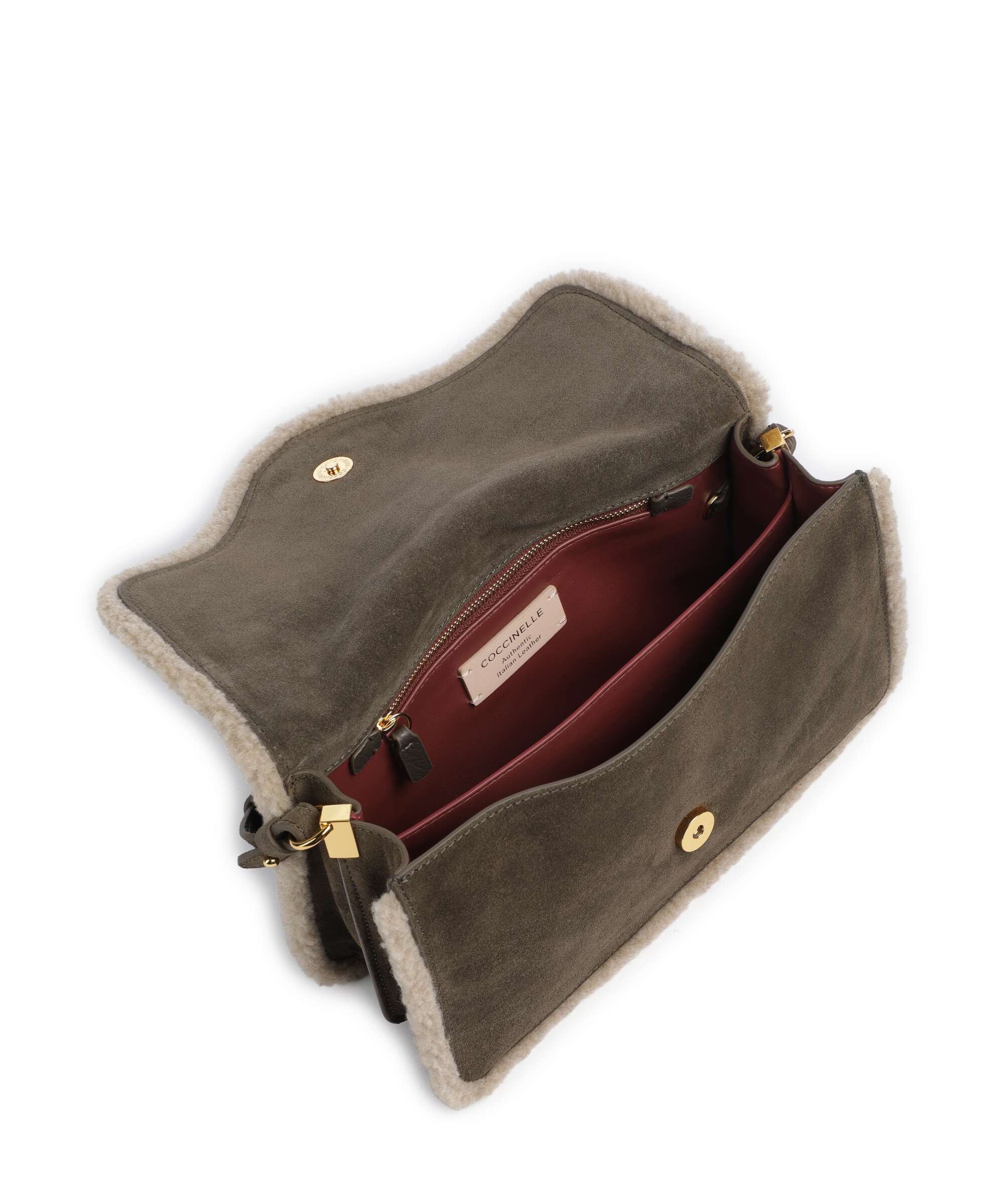 Coccinelle C-Me Softy Suede Shoulder bag fango/warm taupe