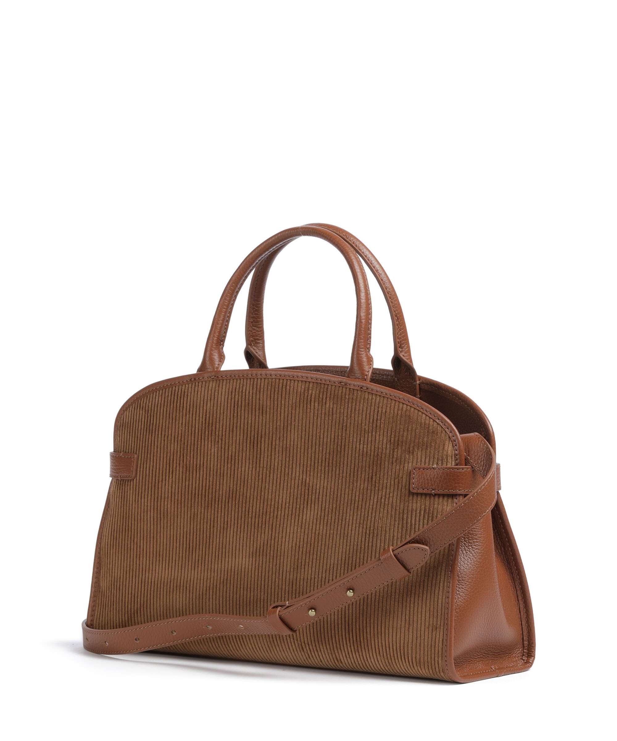 Coccinelle Sabine Corduroy Handbag cognac