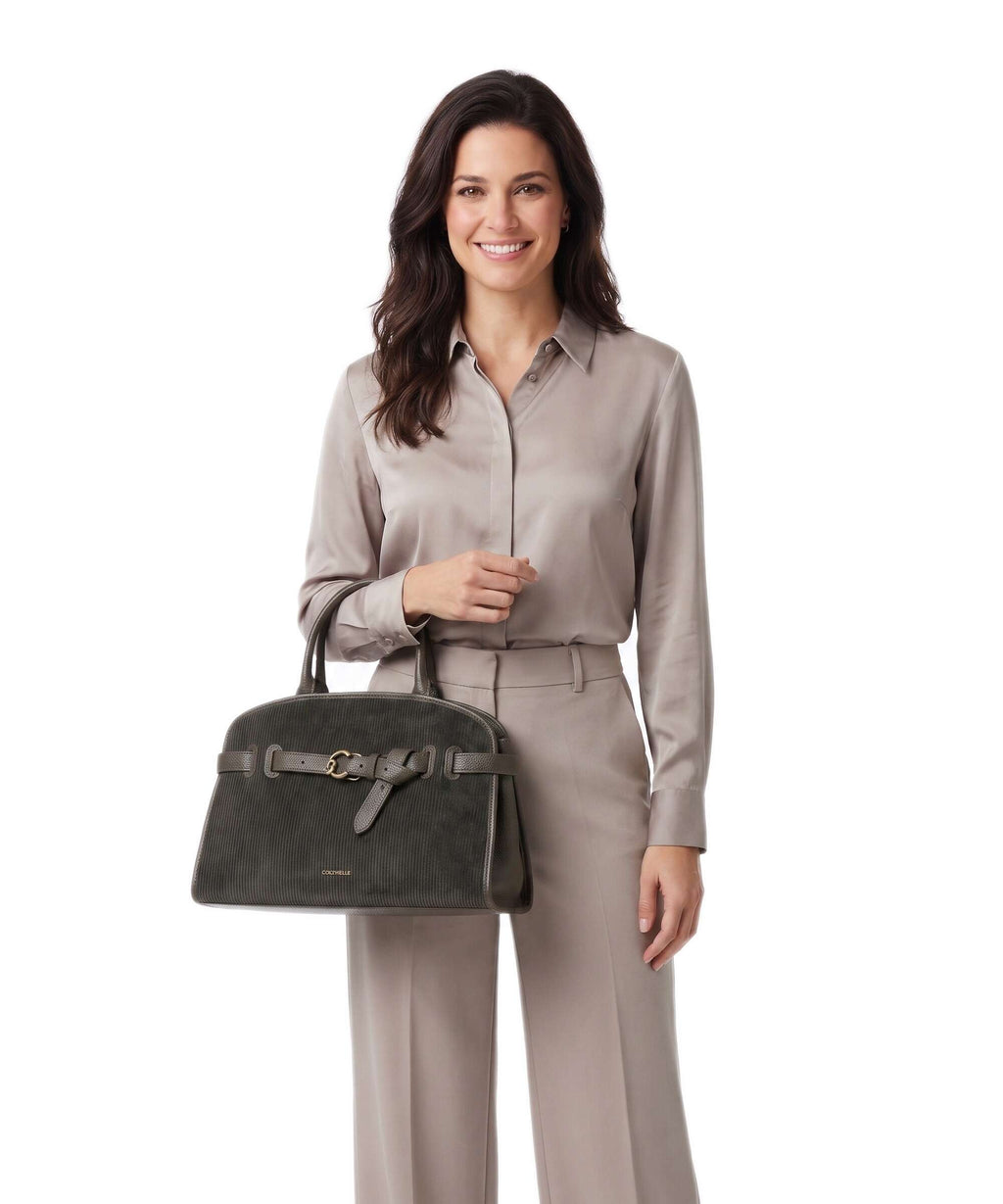 Coccinelle Sabine Corduroy Handbag fango