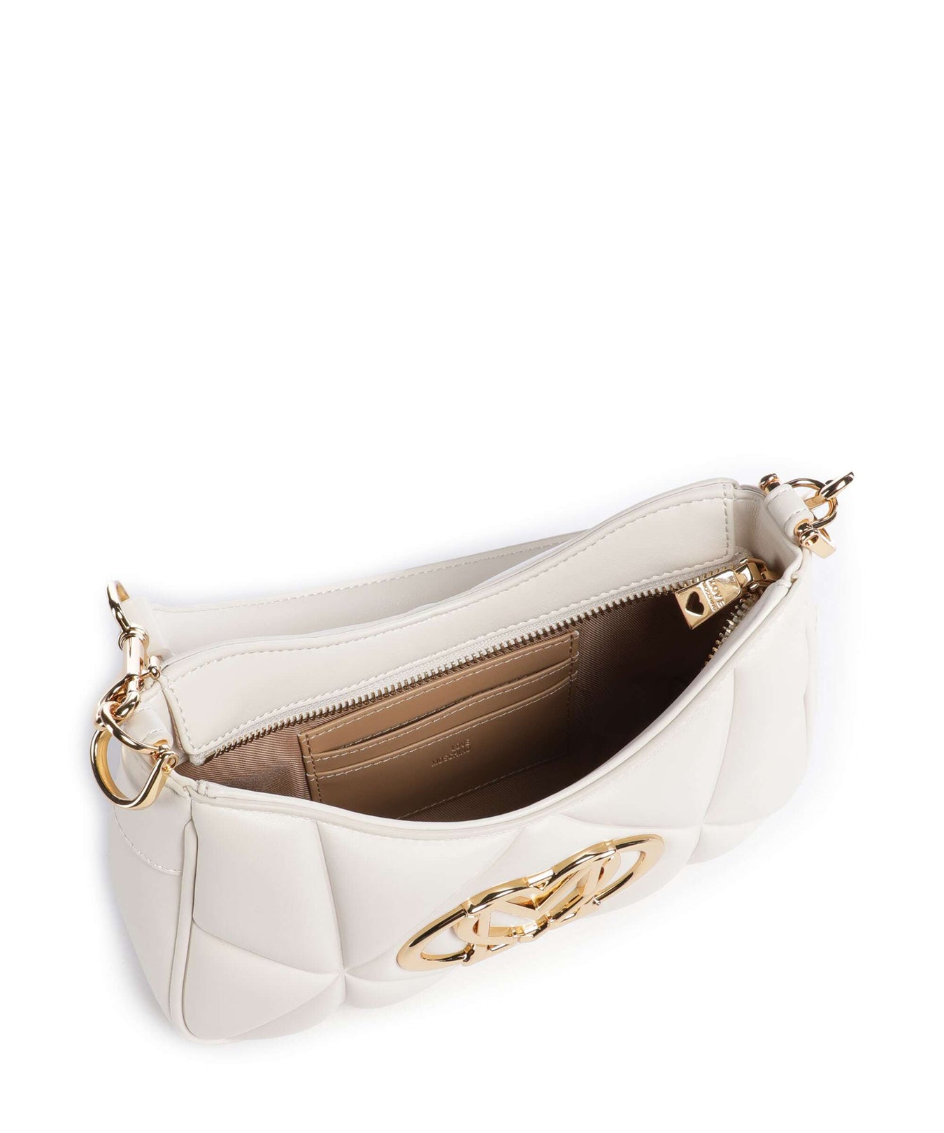 Love Moschino Embossed Q Shoulder bag ivory