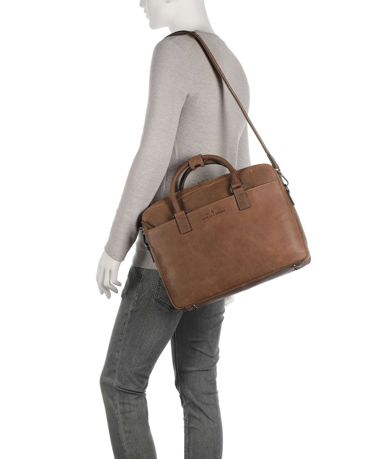 Castelijn & Beerens Carisma RFID Briefcase cognac
