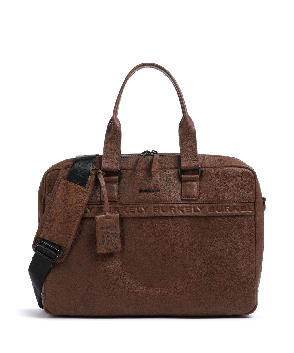 Burkely Minimal Mason Briefcase custom cognac