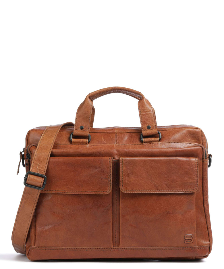 Spikes & Sparrow Bronco Briefcase cognac