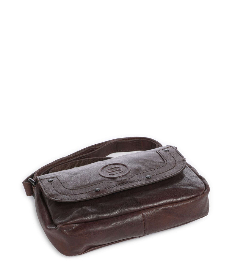Spikes & Sparrow Bronco Linne Crossbody bag dunkelbraun
