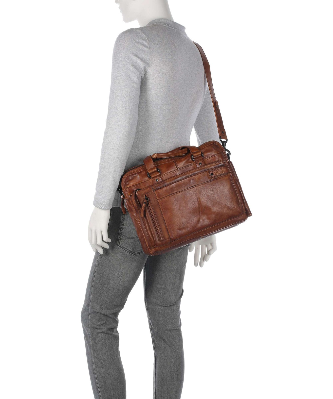 Spikes & Sparrow Apache Brutus Briefcase brandy