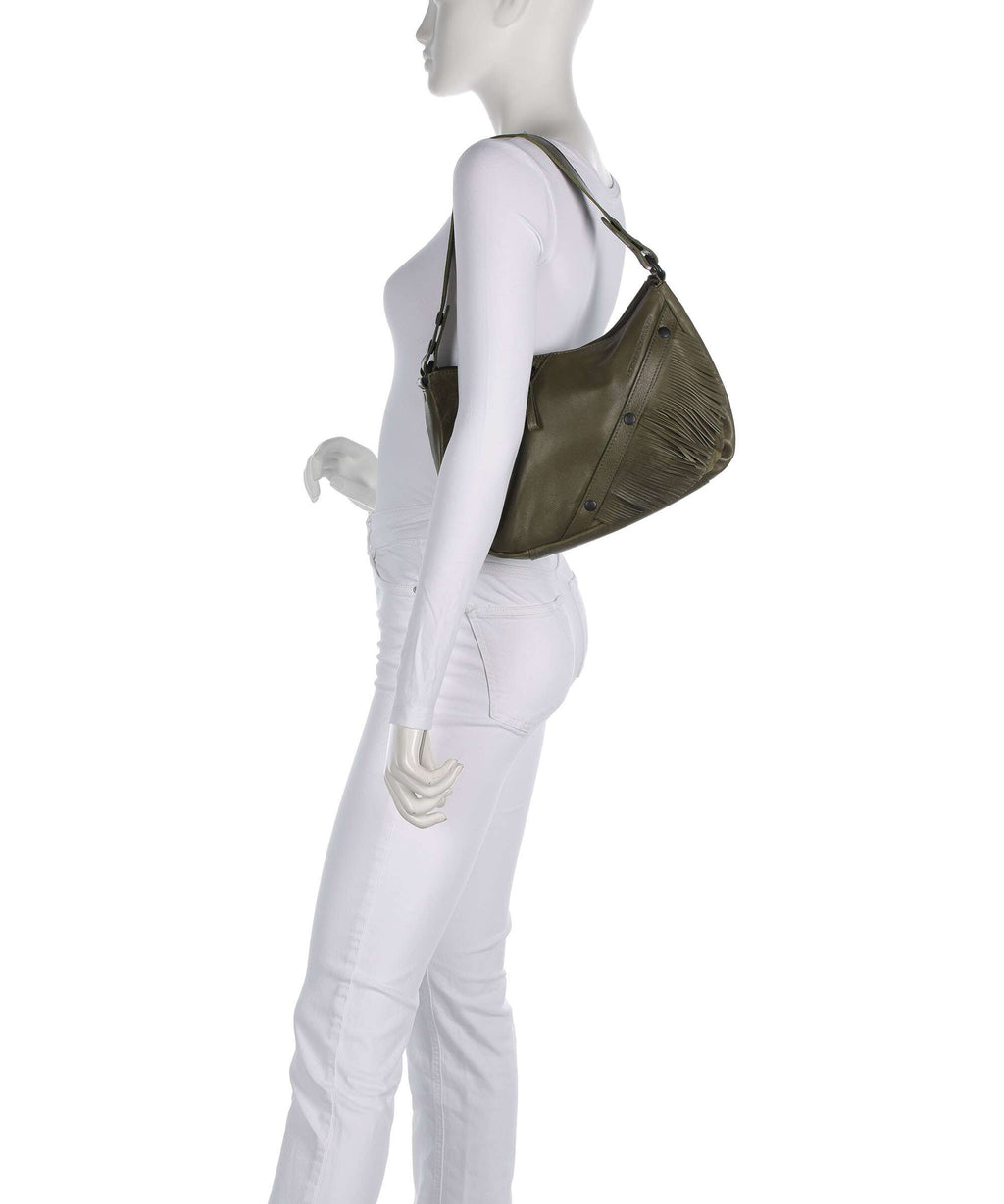 Spikes & Sparrow Suede Mix Jadeline Shoulder bag green