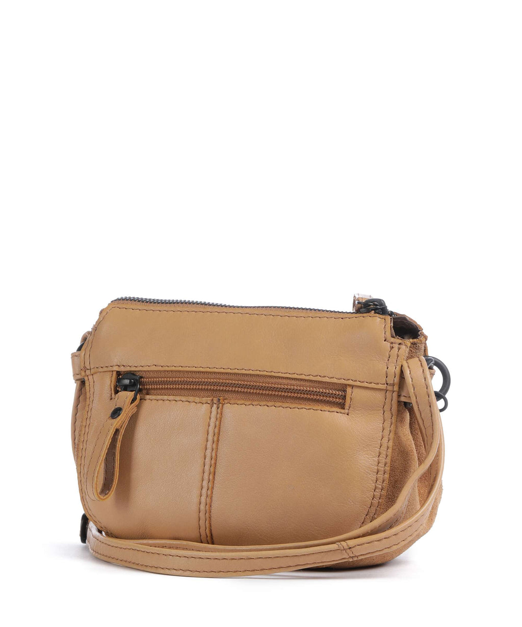Spikes & Sparrow Suede Mix Delaine Crossbody bag camel