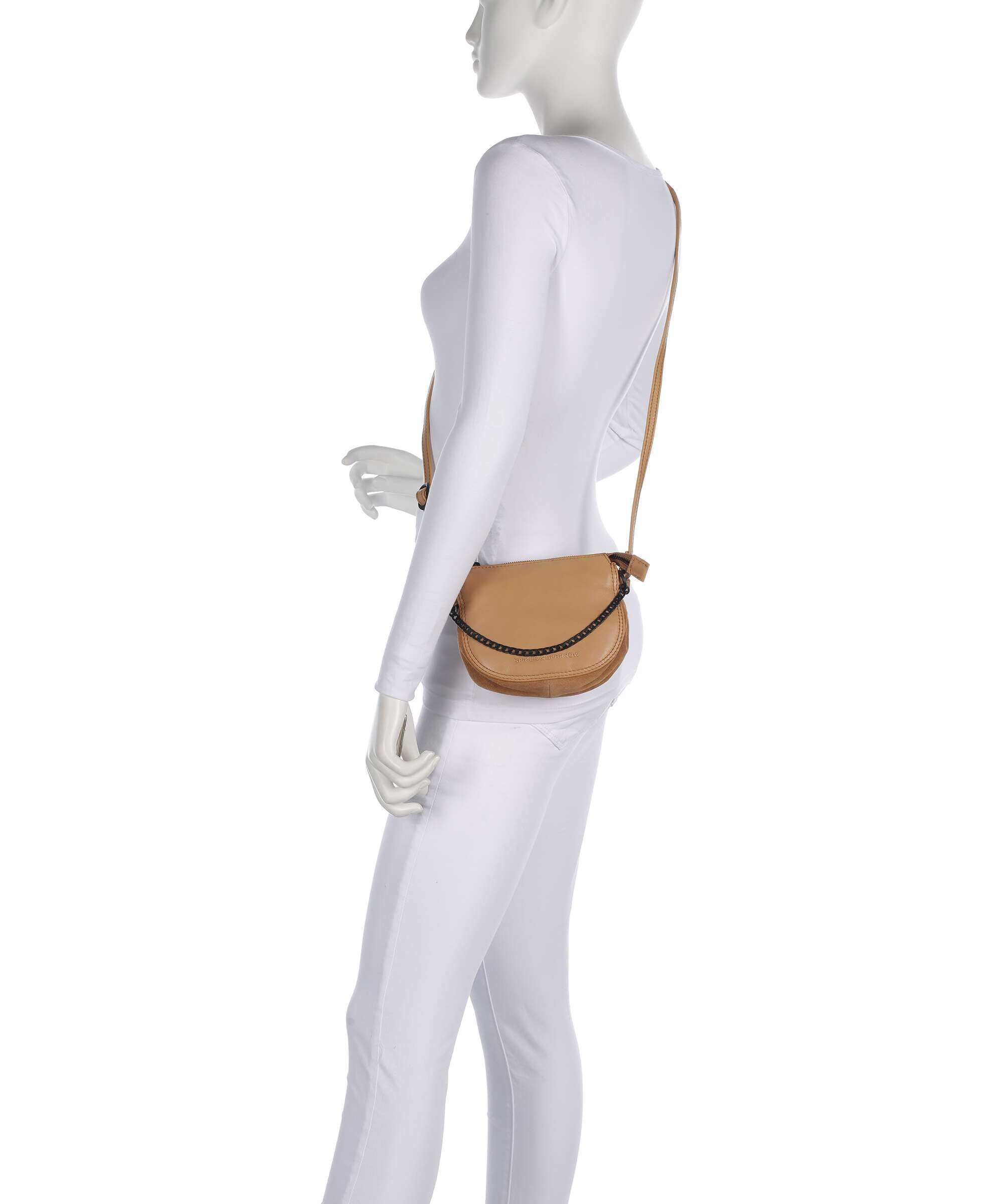Spikes & Sparrow Suede Mix Delaine Crossbody bag camel