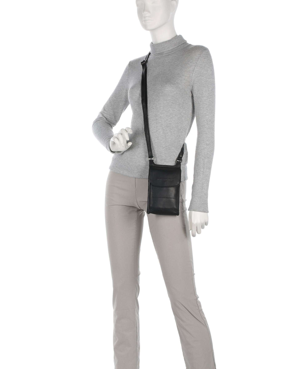 The Chesterfield Brand Cow Wax Pull Up Nebra Phone bag black