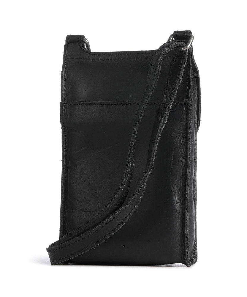 The Chesterfield Brand Cow Wax Pull Up Nebra Phone bag black