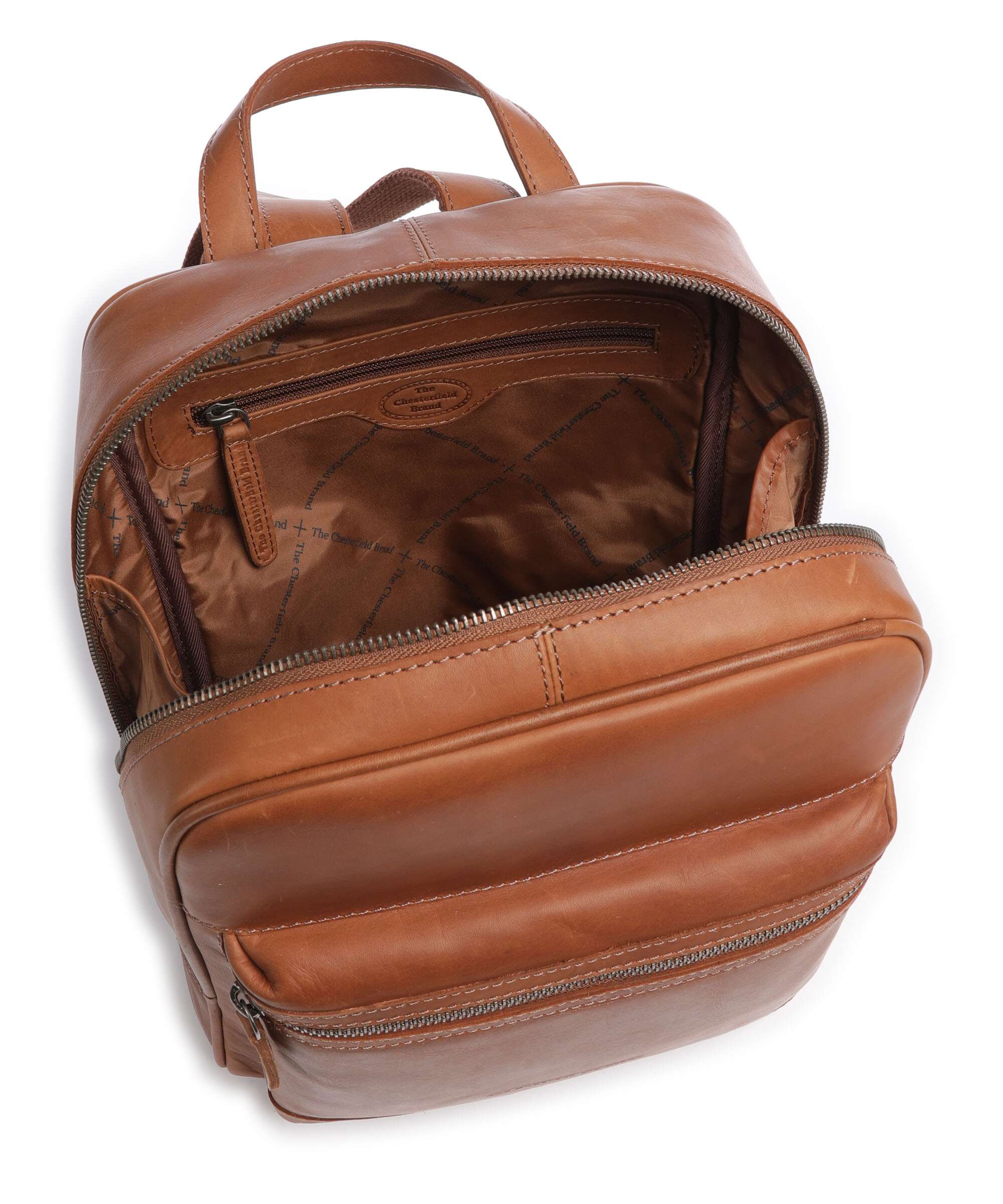The Chesterfield Brand Cow Wax Pull Up Calabria Backpack cognac