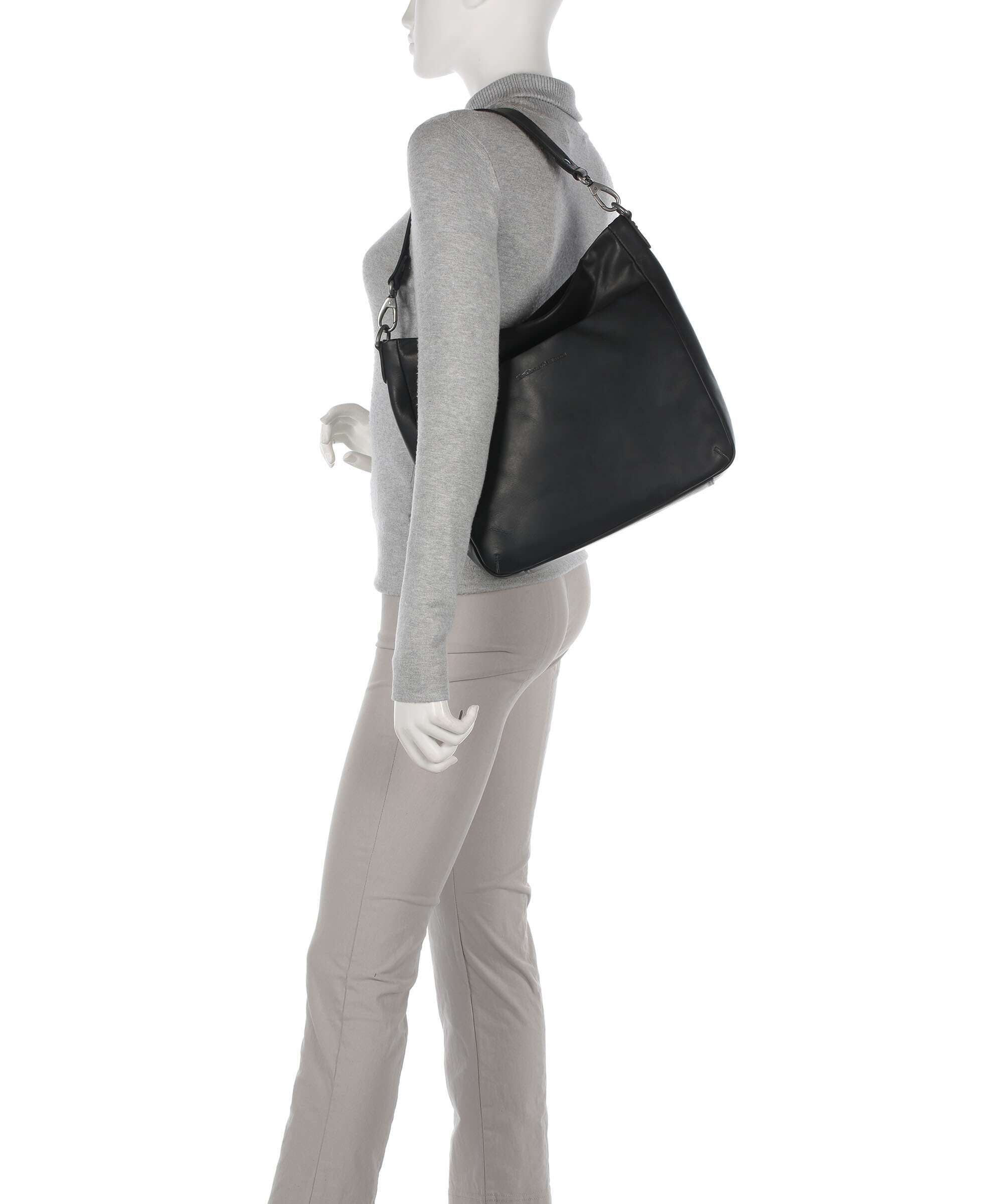 The Chesterfield Brand Wax Pull Up Cow Regina Hobo bag black