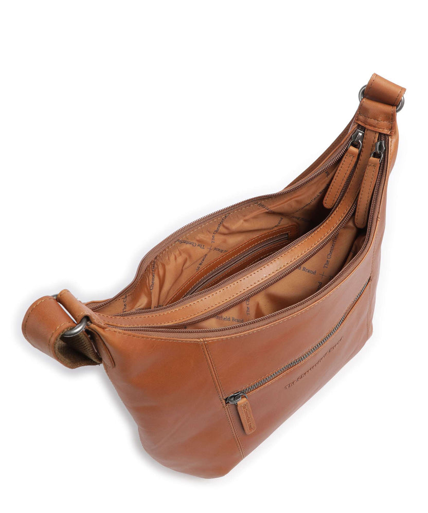 The Chesterfield Brand Cow Wax Pull Up Arlette Hobo bag cognac