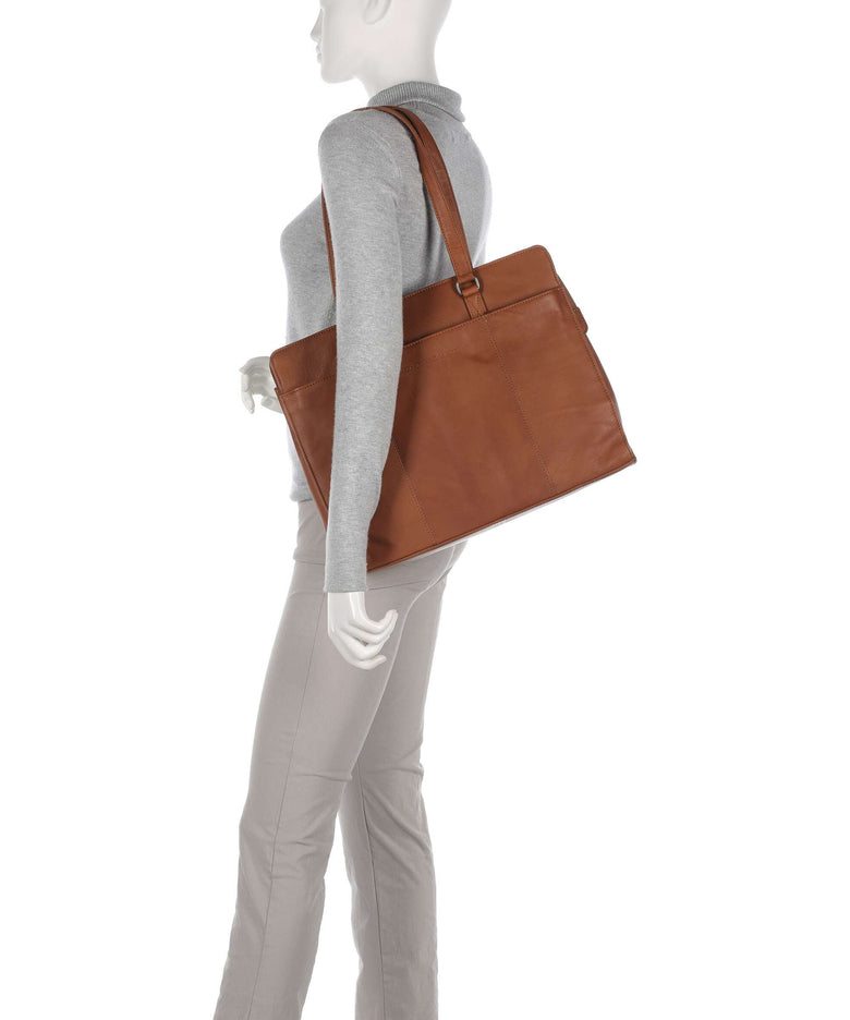 The Chesterfield Brand Cow Wax Pull Up Fidenza Tote bag cognac