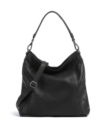 The Chesterfield Brand Washed Waxed Cow Sintra Hobo tas black