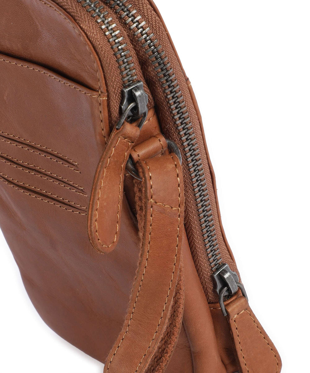 The Chesterfield Brand Wax Pull Up Cow Alesund Phone bag cognac