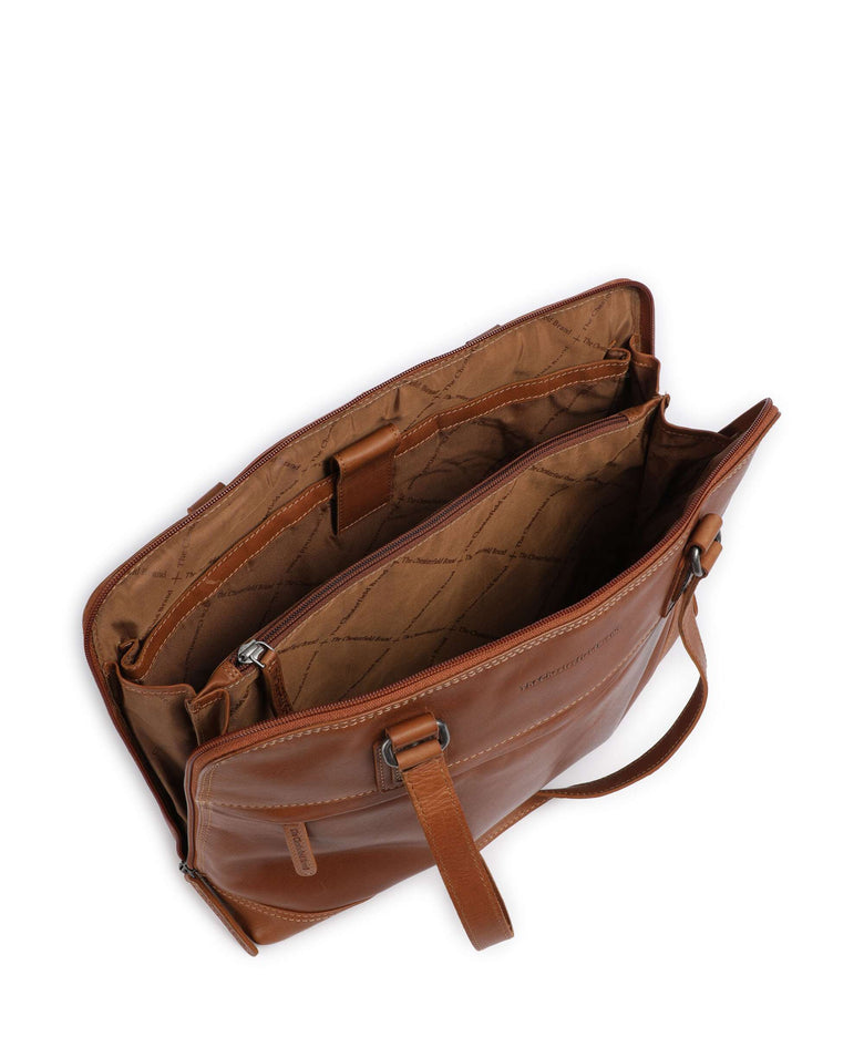 The Chesterfield Brand Cow Wax Pull Up Branson Shoulder bag cognac