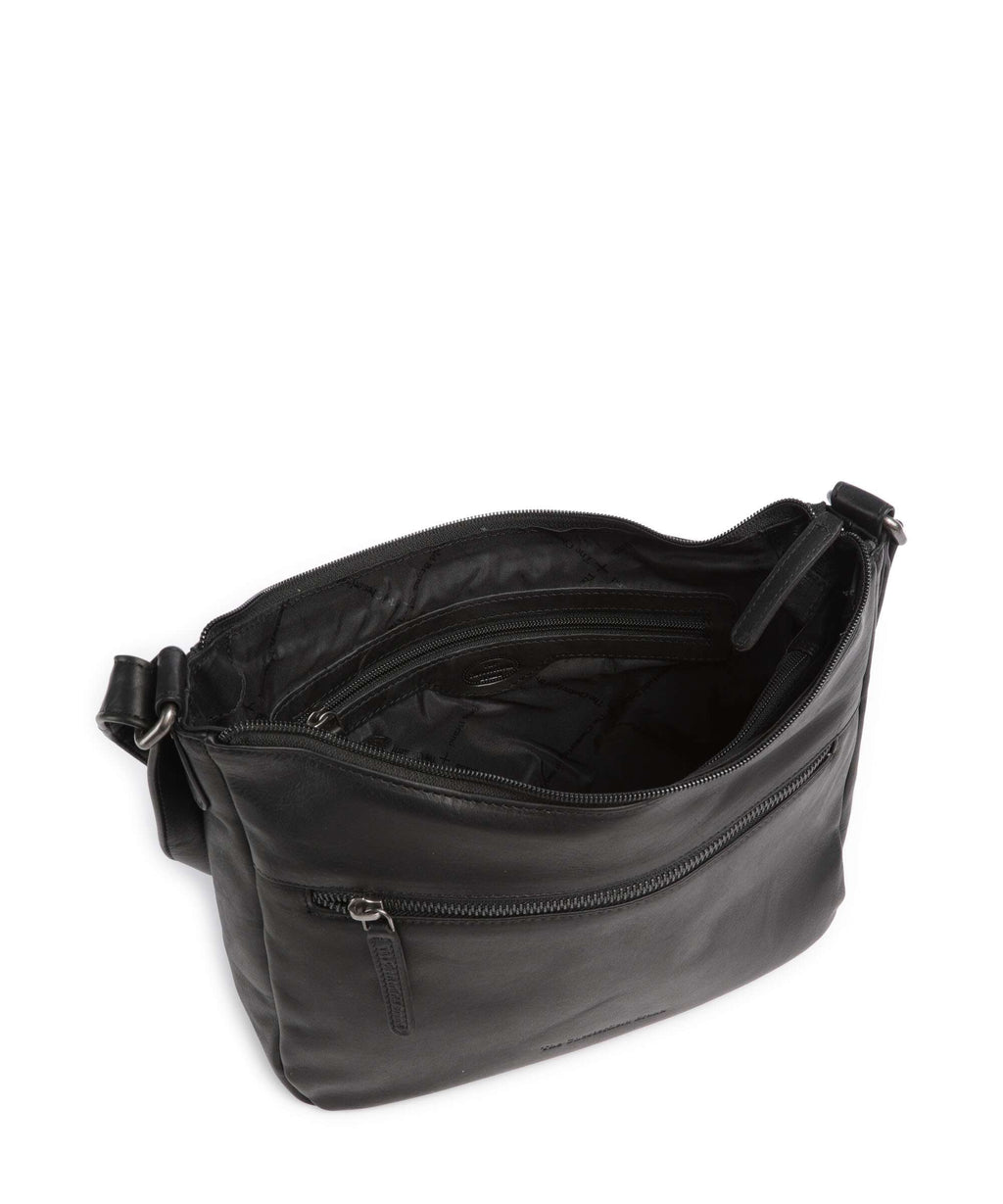 The Chesterfield Brand Cow Wax Pull Up Loraine Crossbody bag black