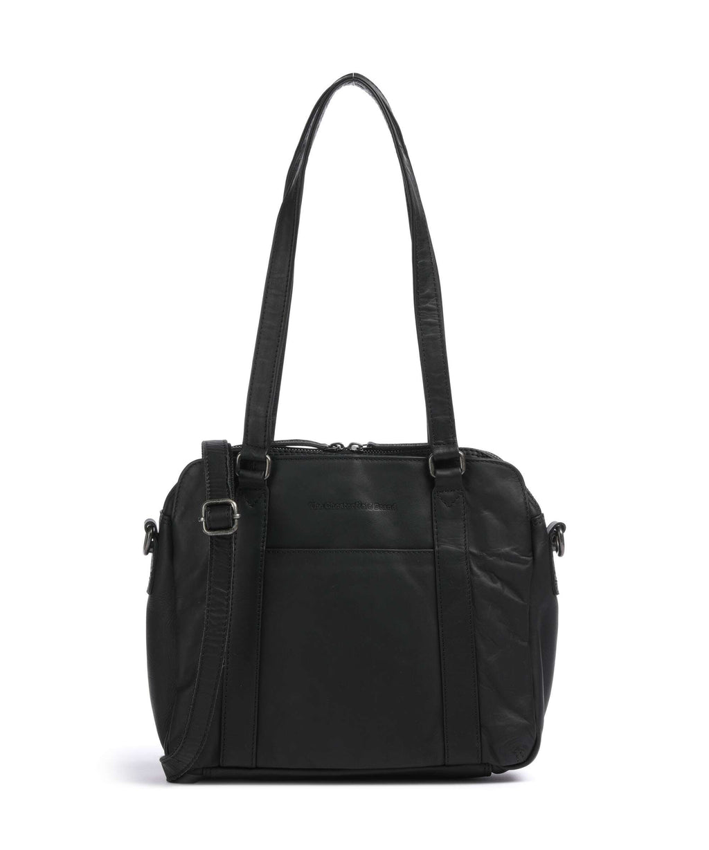 The Chesterfield Brand Cow Wax Pull Up Porlezza Shoulder bag black