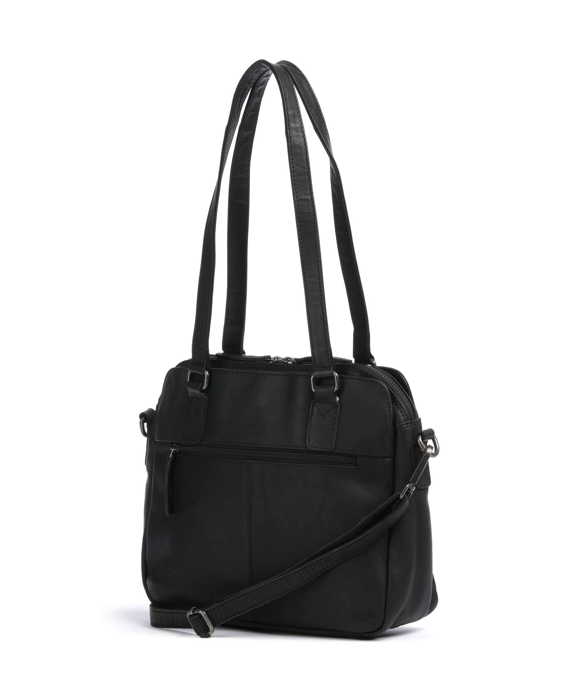 The Chesterfield Brand Cow Wax Pull Up Porlezza Shoulder bag black