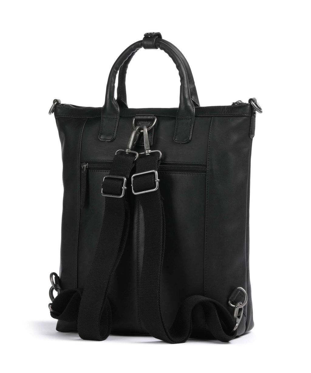 The Chesterfield Brand Cow Wax Pull Up Luisa Backpack bag black