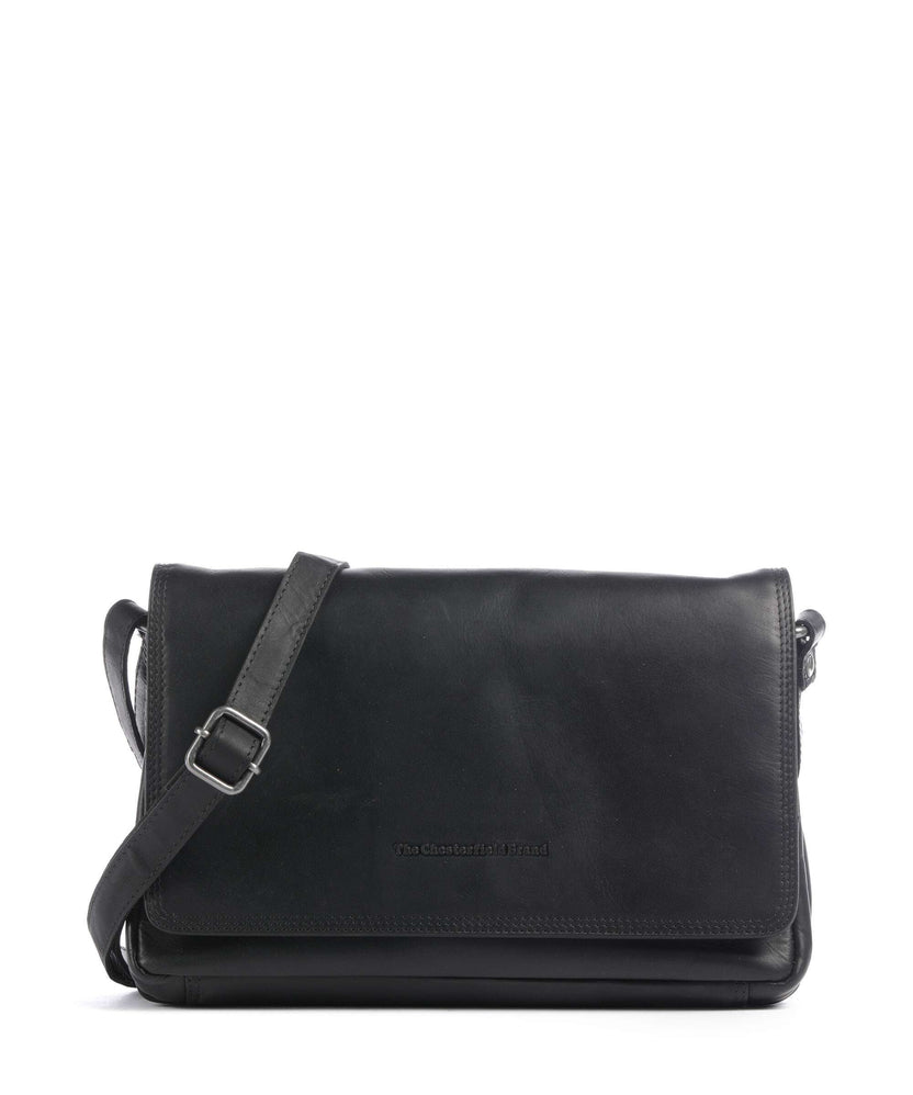 The Chesterfield Brand Wax Pull Up Cow Laverton Crossbody bag black