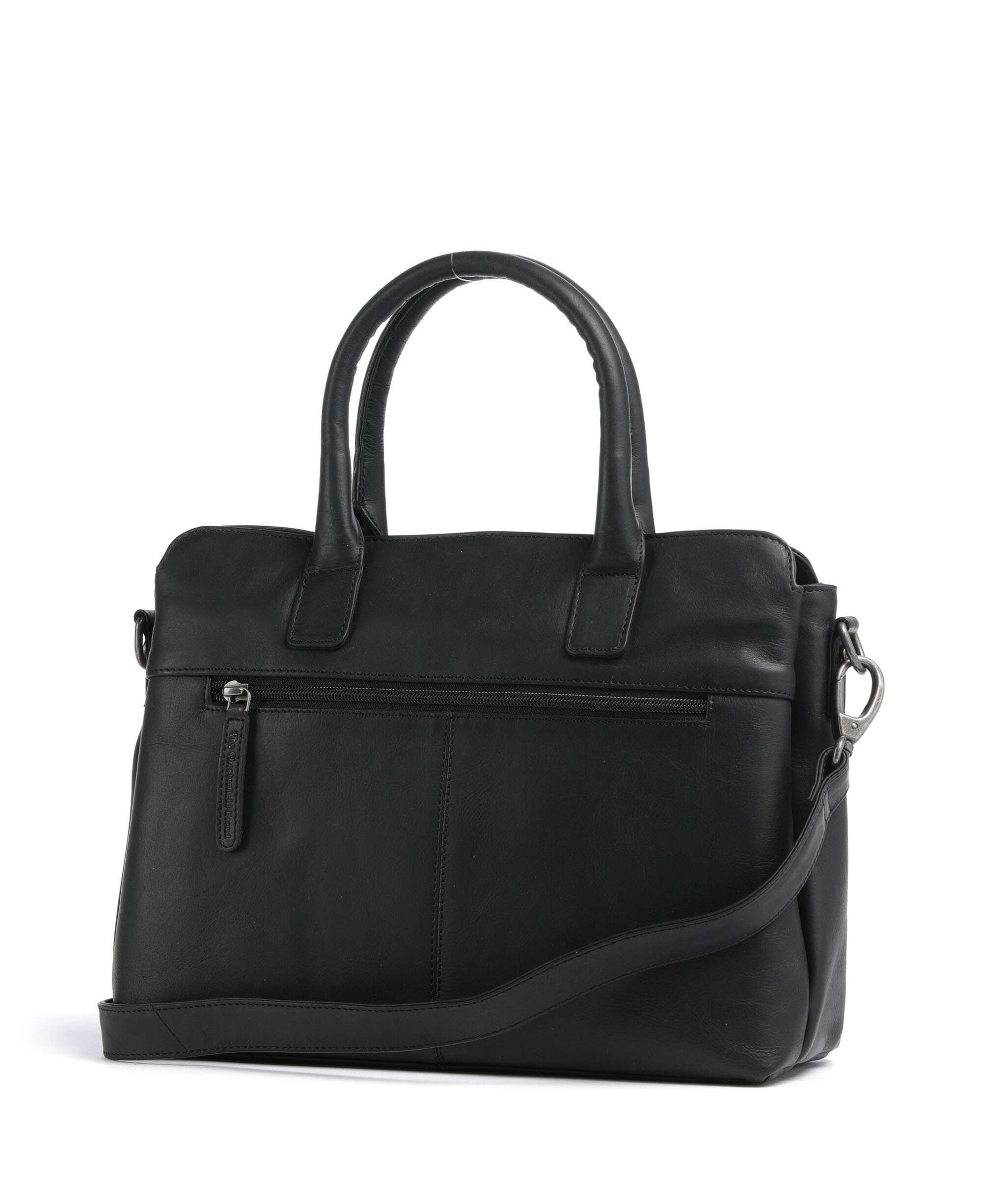 The Chesterfield Brand Wax Pull Up Cow Valmonte Handbag black