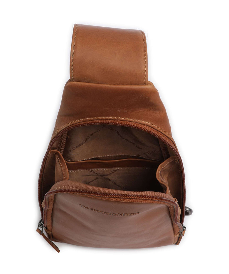 The Chesterfield Brand Wax Pull Up Cow Bowey Sling bag cognac