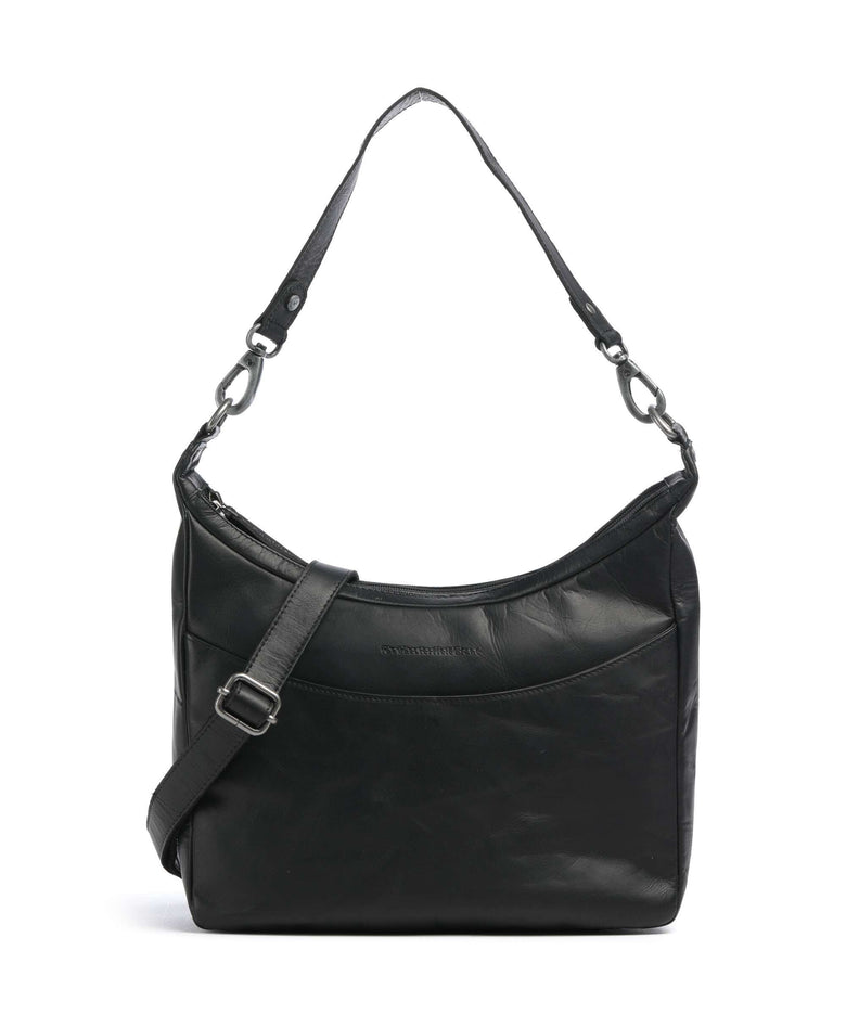 The Chesterfield Brand Wax Pull Up Cow Olvia Hobo bag black