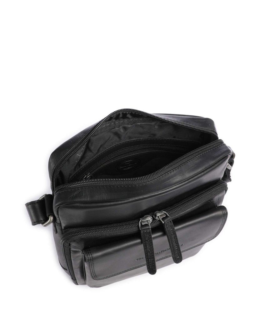 The Chesterfield Brand Wax Pull Up Cow Montira Crossbody bag black