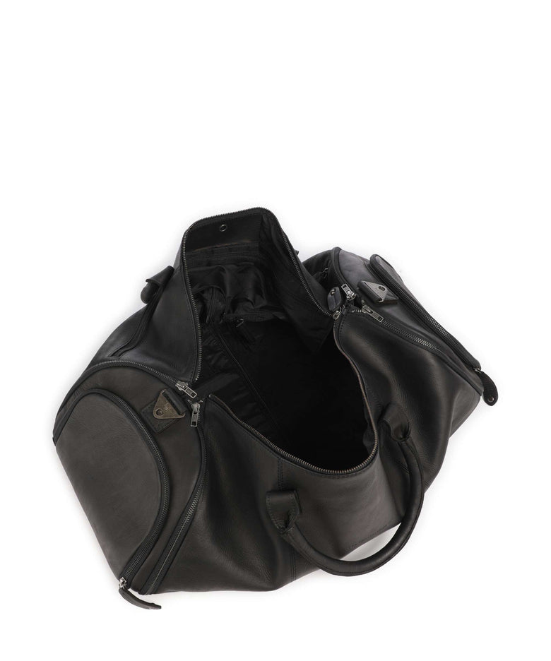 The Chesterfield Brand Wax Pull Up Cow Finlay Weekend bag black