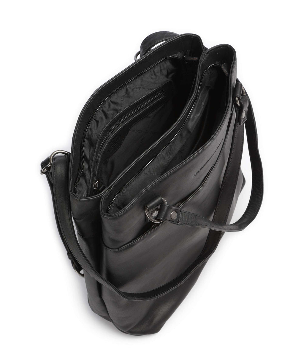 The Chesterfield Brand Wax Pull Up Cow Raynor Backpack bag black