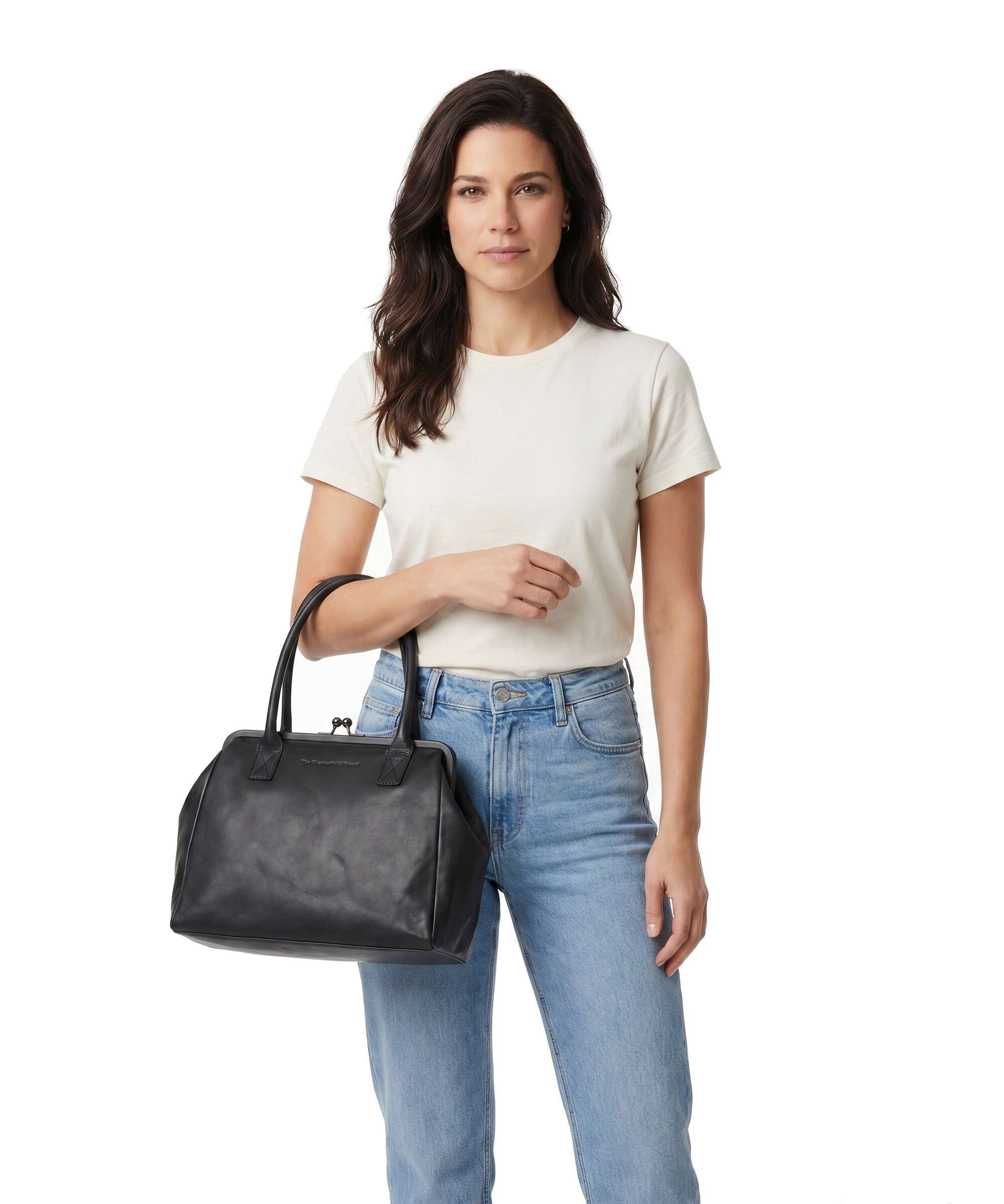 The Chesterfield Brand Wax Pull Up Cow Dorin Shoulder bag black