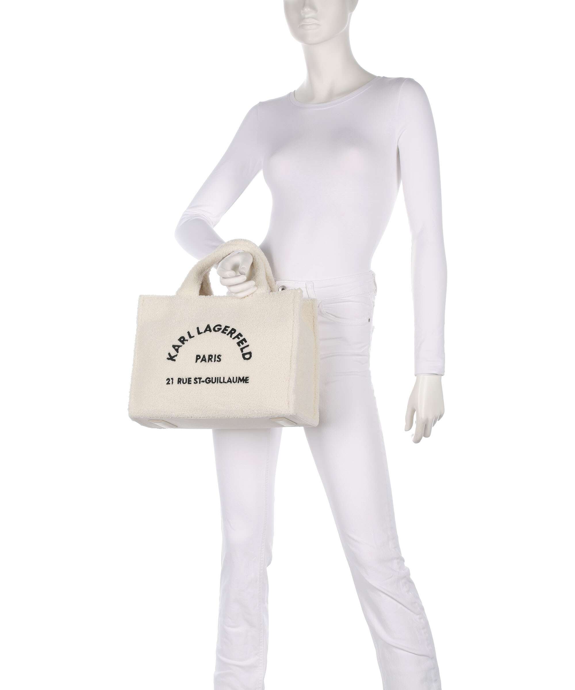 Karl Lagerfeld K/Rue St Guillaume Medium Handbag off white