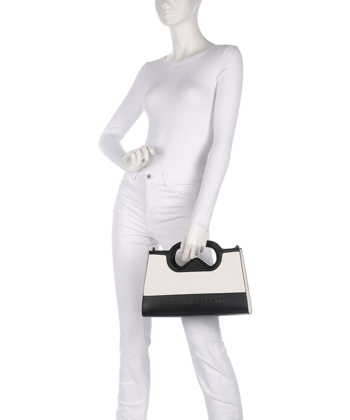 Karl Lagerfeld K/Aviator Handbag white/black